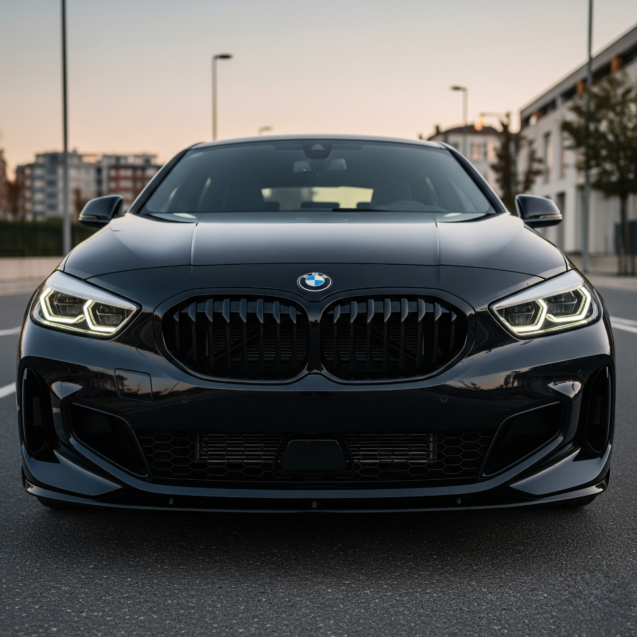 Premium Carbon Fiber Black Front Grille for BMW 1 Series